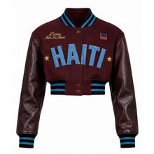 Load image into Gallery viewer, Haiti Cropped Varsity Jacket