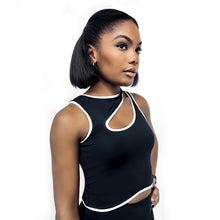 Load image into Gallery viewer, Black Asymmetrical Wavy Tank