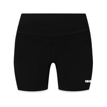 Load image into Gallery viewer, Black Biker Shorts with Piped Edge
