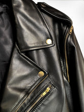 Load image into Gallery viewer, Men's leather moto jacket