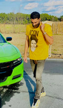 Load image into Gallery viewer, man wearing Yellow shirt with drawing of Lauryn Hill on the front