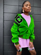 Load image into Gallery viewer, Emerald Green Varsity Jacket