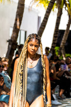 Load image into Gallery viewer, COOL BLACK SHINE ONE-PIECE SWIMSUIT