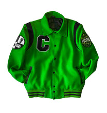 Load image into Gallery viewer, Emerald Green Varsity Jacket