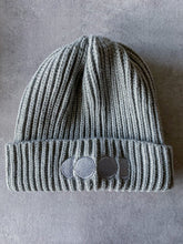Load image into Gallery viewer, gray beanie with gray embroidered logo on front