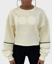 Load image into Gallery viewer, Cropped Crewneck Zip Sweatshirt