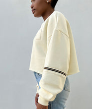 Load image into Gallery viewer, Cropped Crewneck Zip Sweatshirt