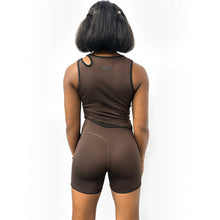 Load image into Gallery viewer, Brown Biker Shorts with Piped Edge
