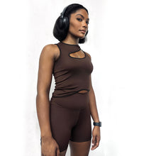 Load image into Gallery viewer, Brown Asymmetrical Wavy Tank
