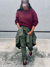 Load image into Gallery viewer, Burgundy Embossed Crewneck Sweatshirt
