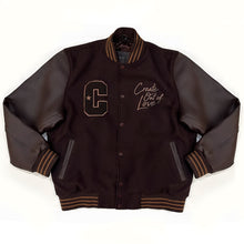Load image into Gallery viewer, Men&#39;s Chocolate Letterman Jacket
