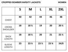 Load image into Gallery viewer, Cropped  Black and White Varsity Jacket
