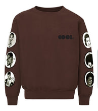 Load image into Gallery viewer, Brown Icons Crewneck Sweatshirt with Patches
