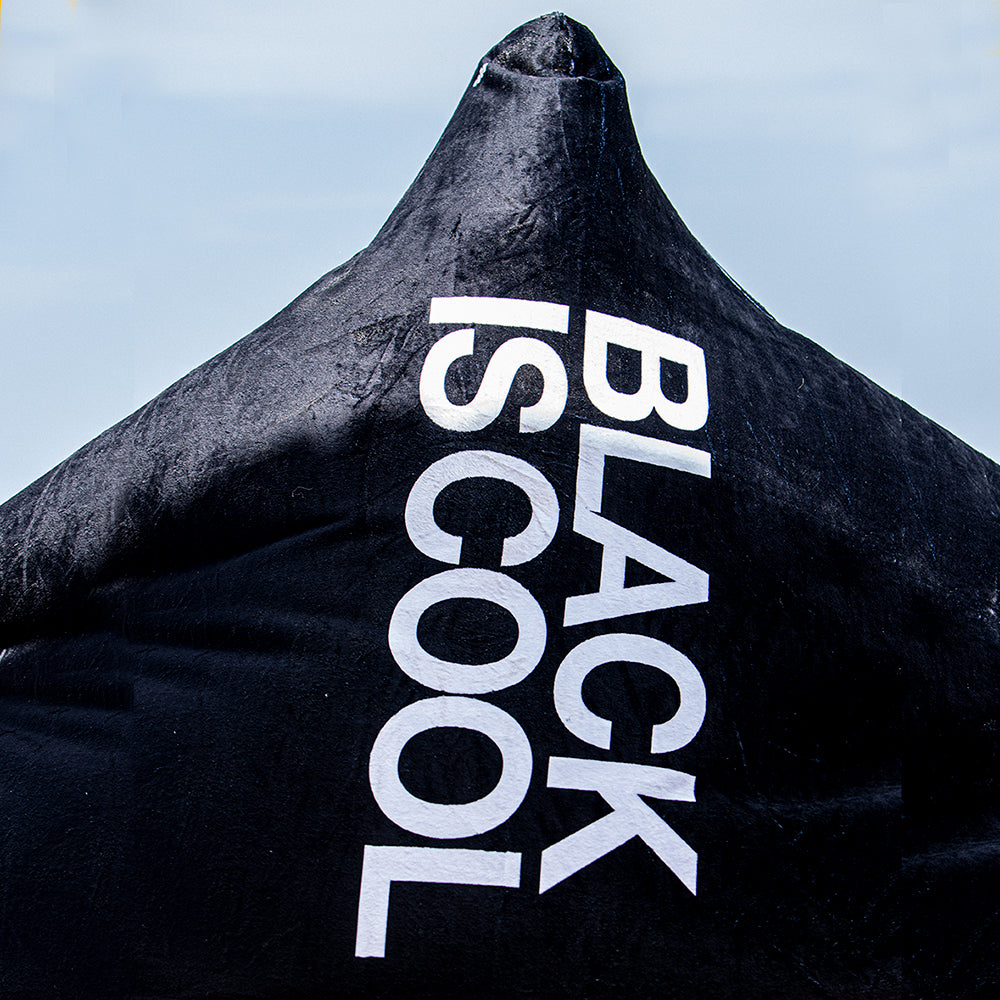BLACK IS COOL HOODED BEACH BLANKET