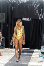 Load image into Gallery viewer, GOLD COOL PATTERN ONE-PIECE SWIMSUIT
