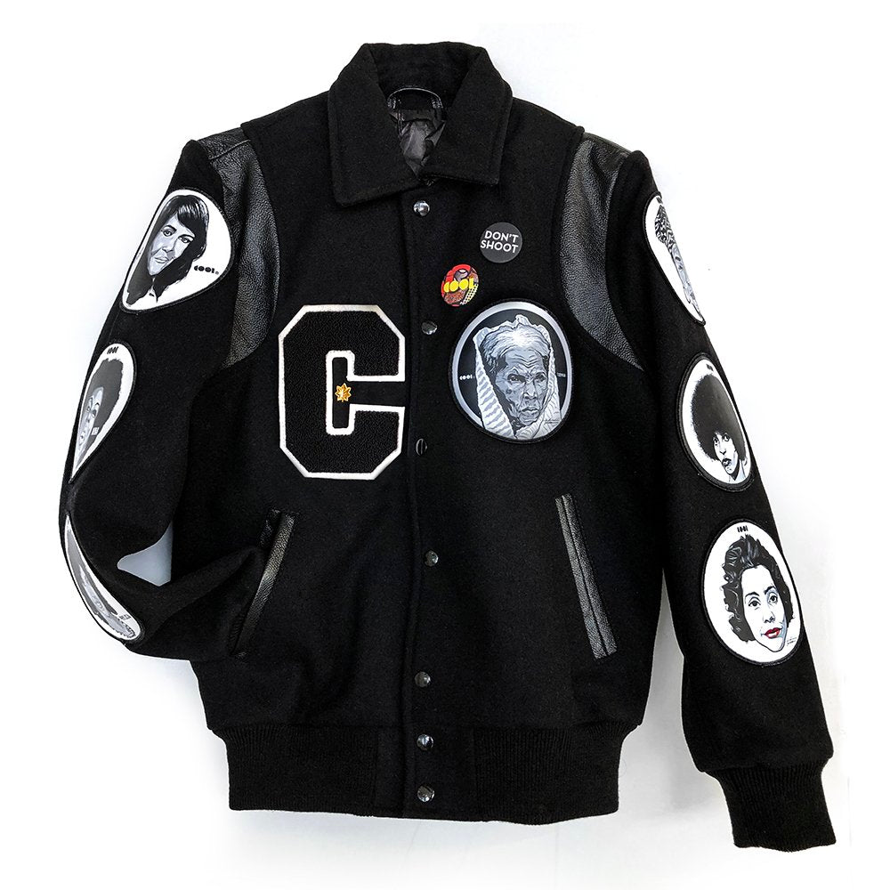 Shineon Studio Lettering Baseball Jacket Black L