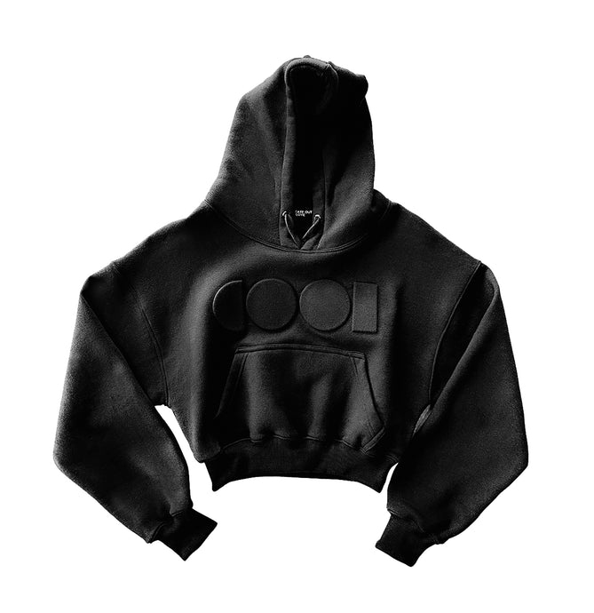 back cropped hoodie with COOL logo on the front