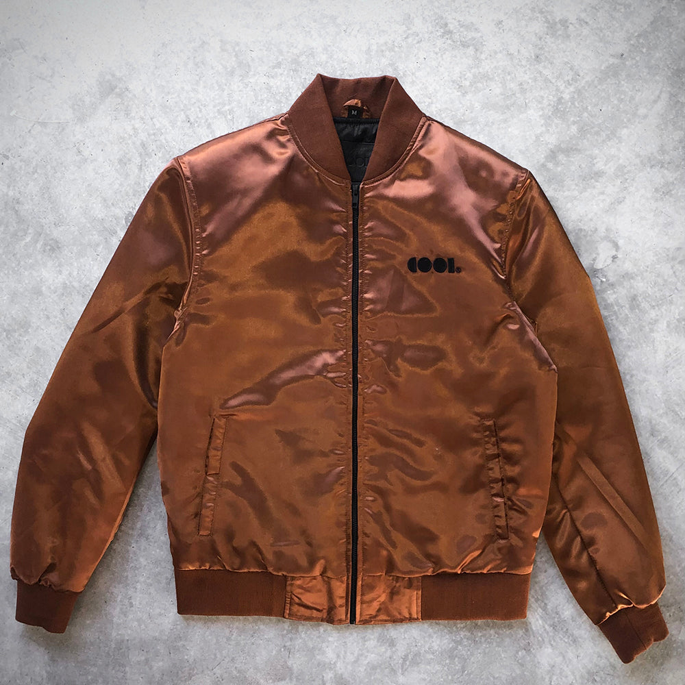BROWN SATIN JACKET WITH EMBROIDERED DESIGN – #CreateOutOfLove