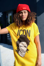 Load image into Gallery viewer, Yellow shirt with drawing of Lauryn Hill on the front
